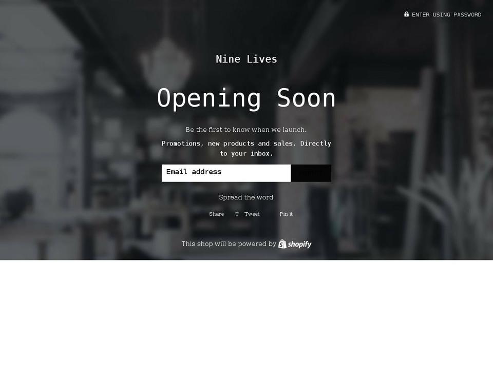 nineliveshandmade.com shopify website screenshot