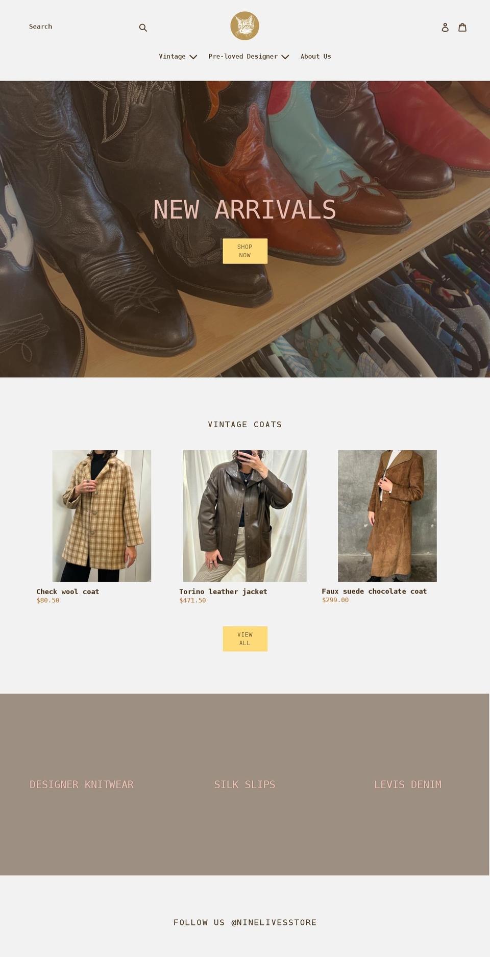 ninelivesstore.co.nz shopify website screenshot