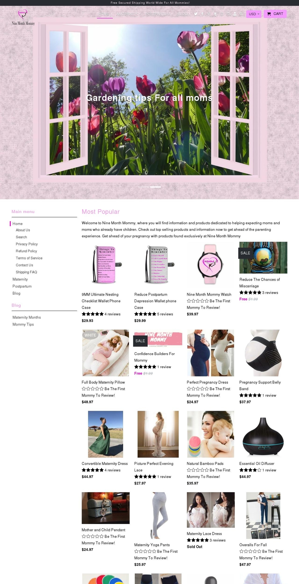 ninemonthmommy.com — Shopify storefront screenshot