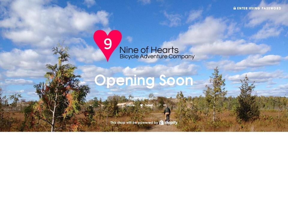 nineofheartsbikes.com — Shopify storefront screenshot