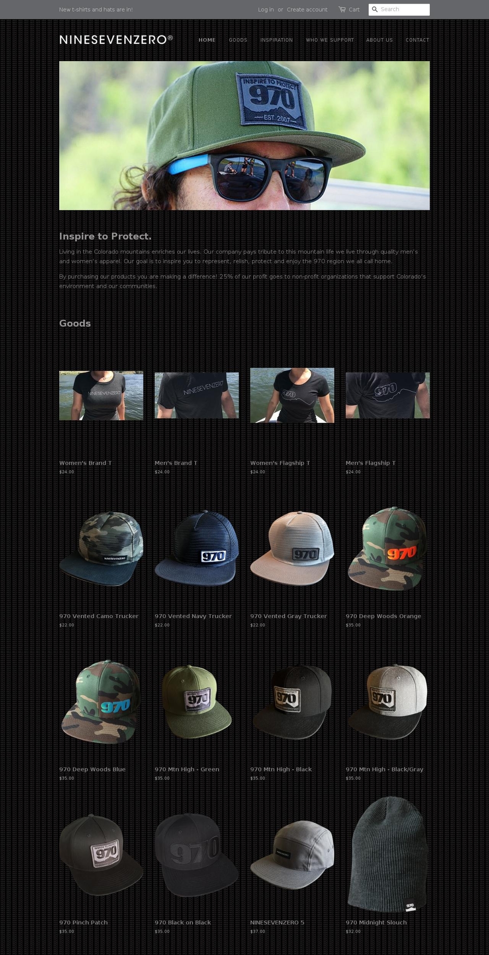 ninesevenzero.com shopify website screenshot