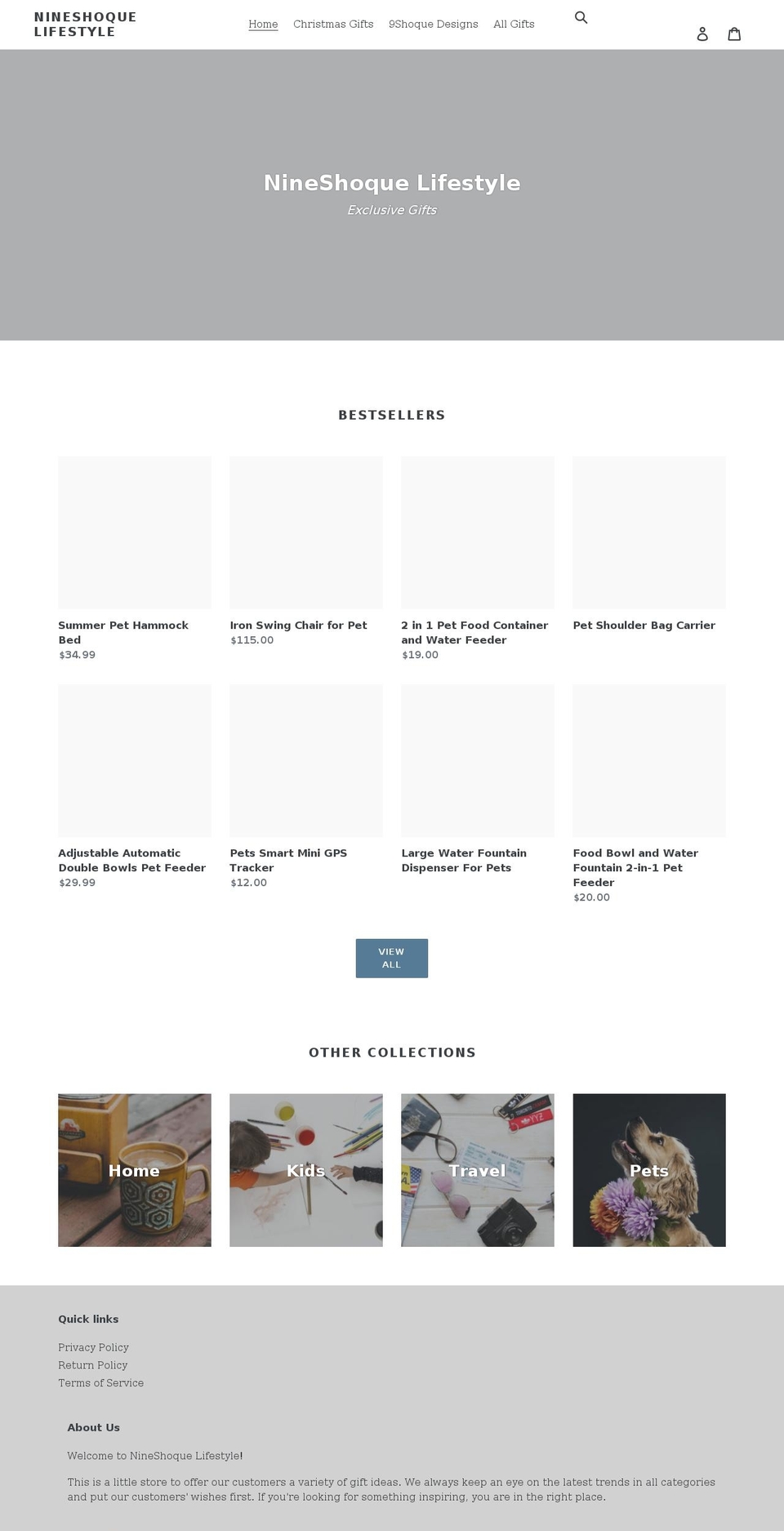nineshoquelifestyle.com shopify website screenshot