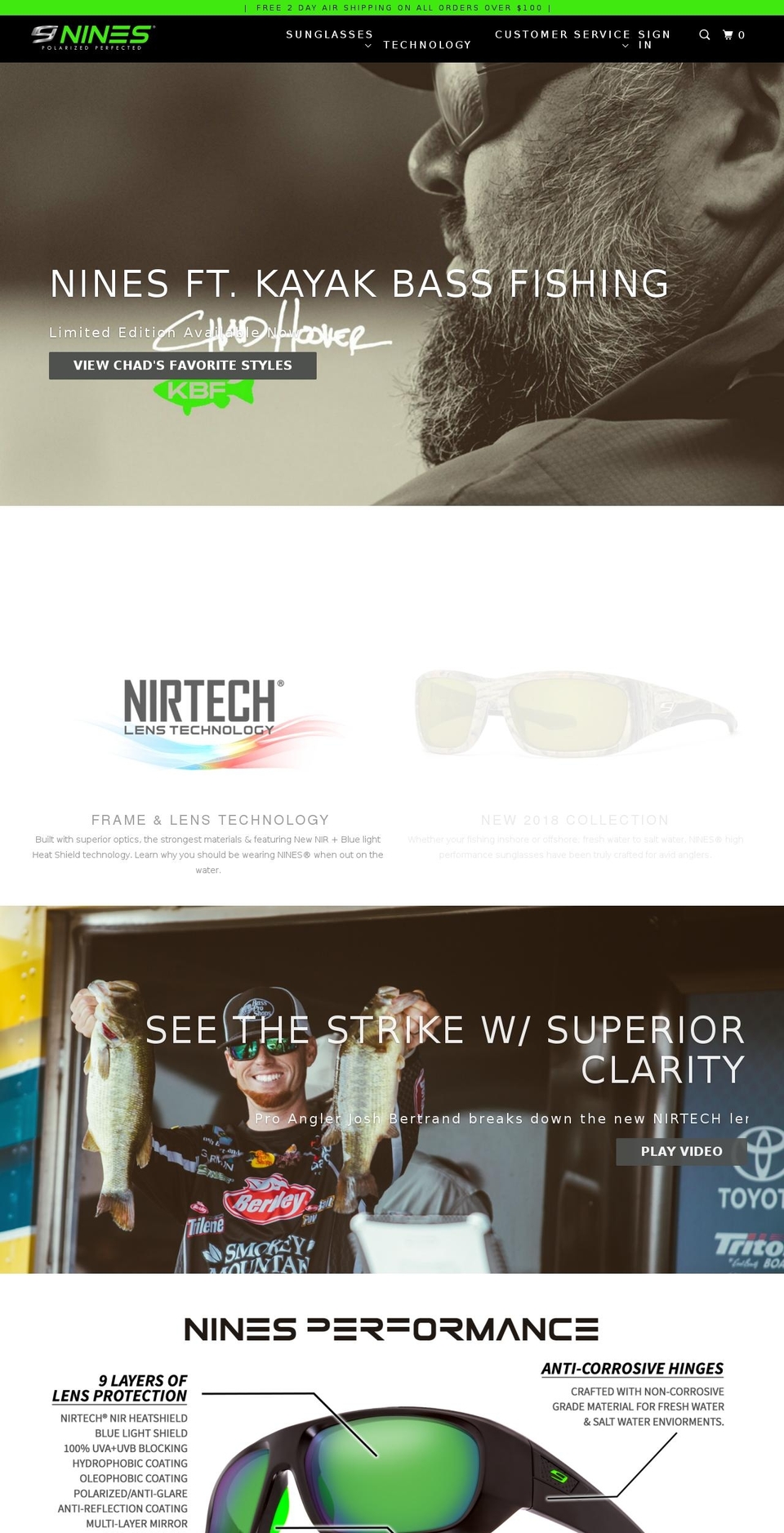 ninesoptics.com — Shopify storefront screenshot