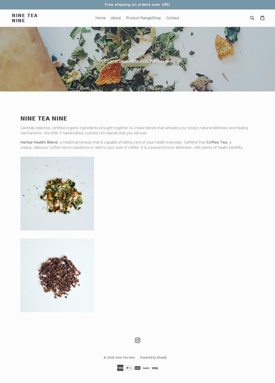 nineteanine.com — Shopify storefront screenshot
