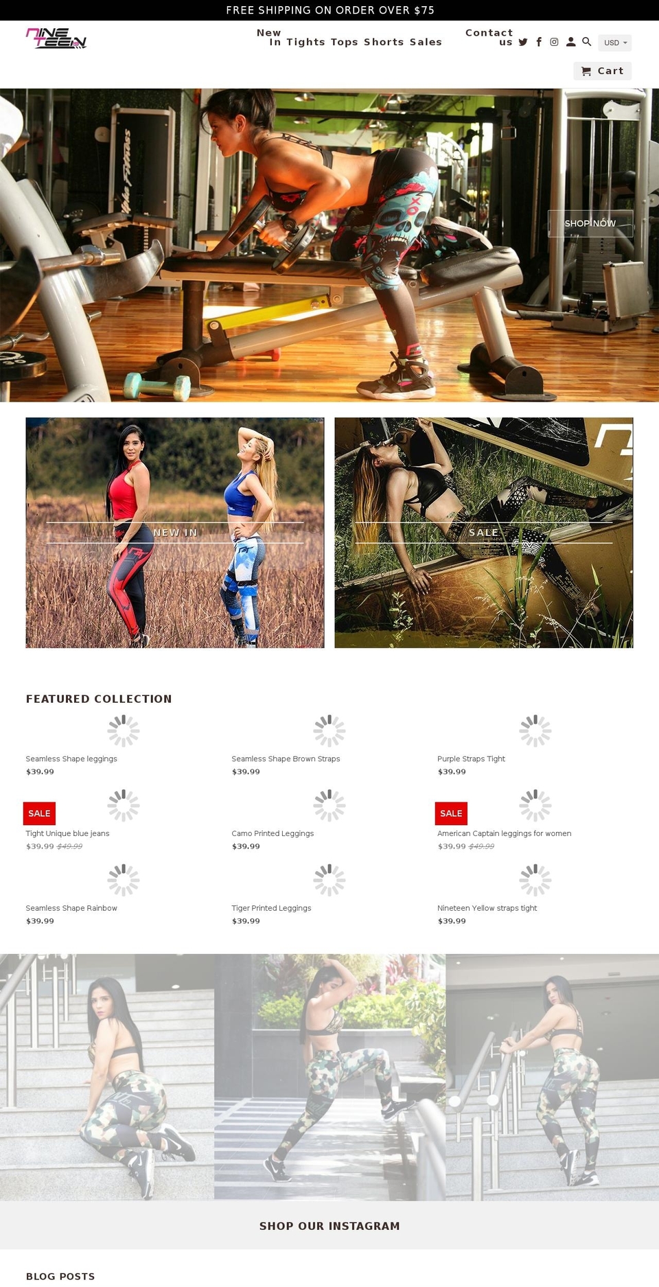 nineteenfit.com — Shopify storefront screenshot
