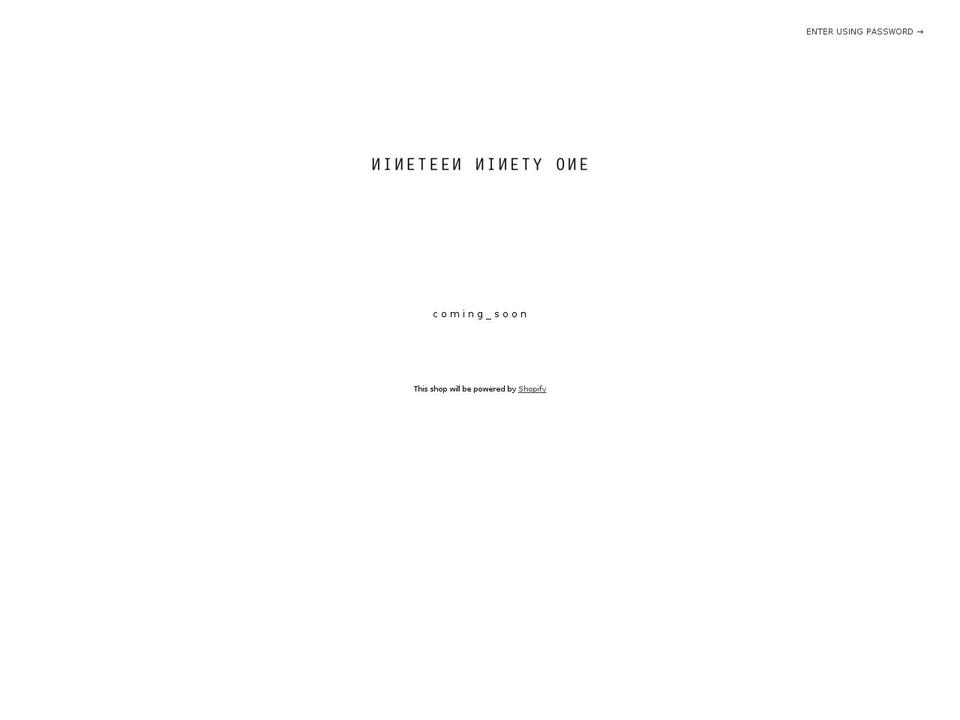 nineteenninety0ne.com — Shopify storefront screenshot