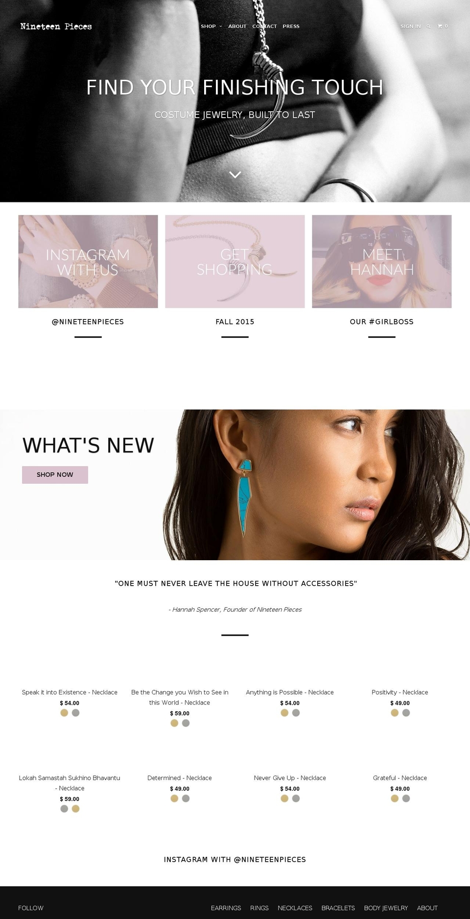 nineteenpieces.com shopify website screenshot