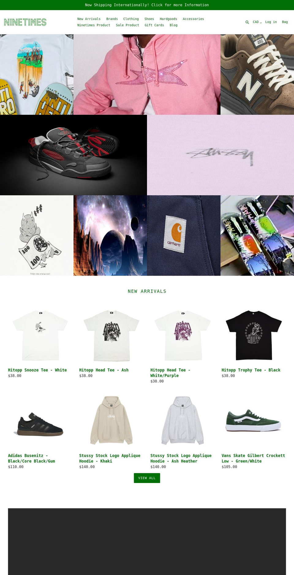 ninetimesskateshop.com shopify website screenshot