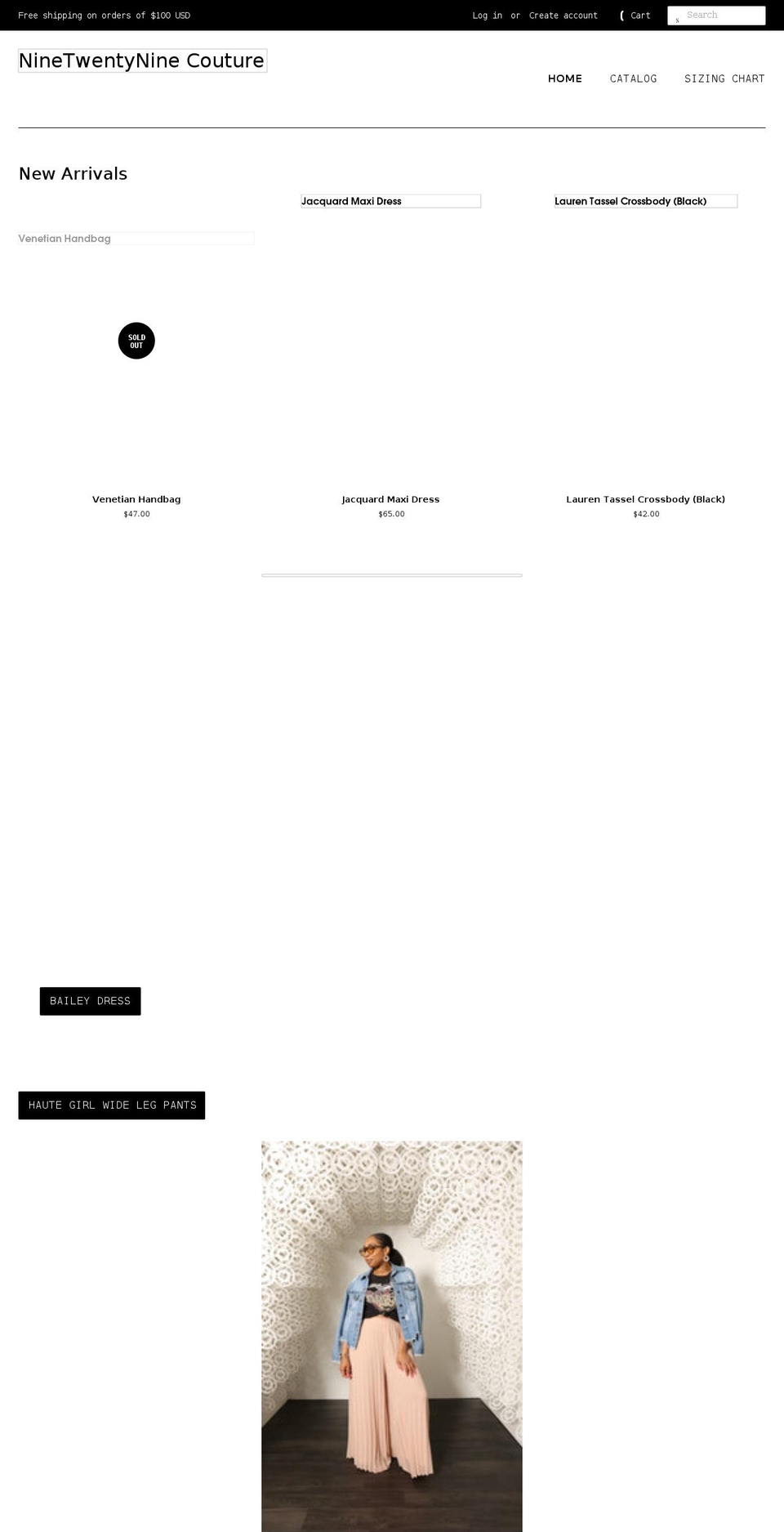 ninetwentyninecouture.com shopify website screenshot