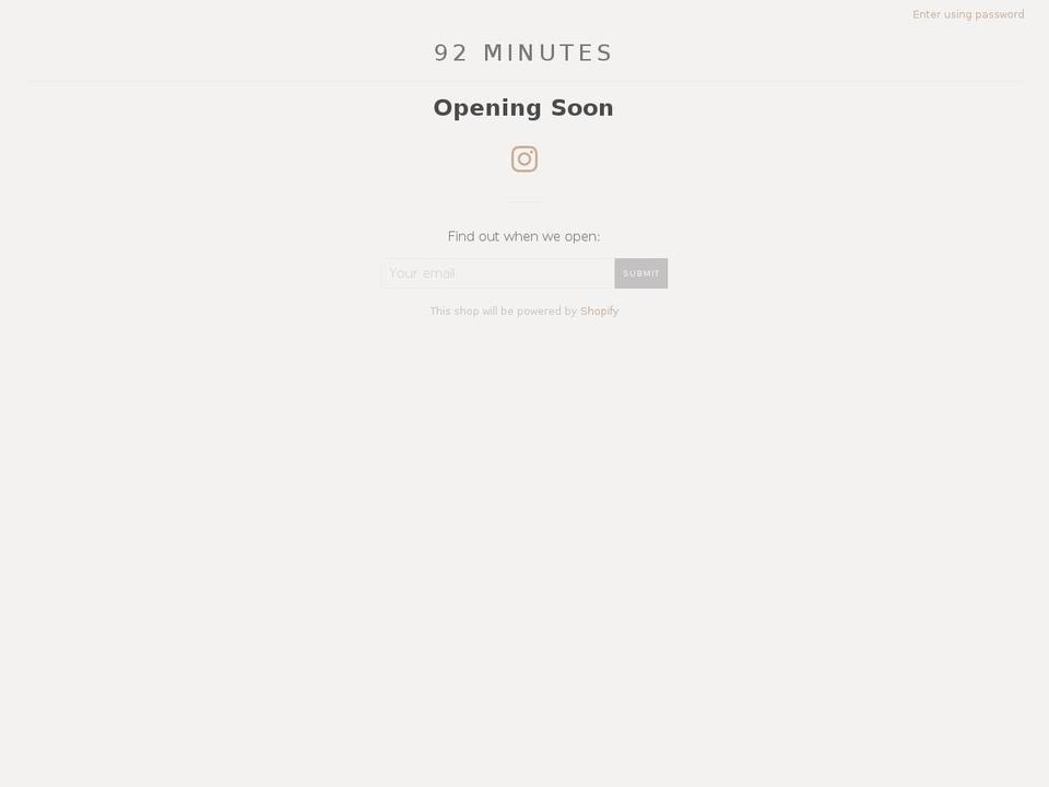 ninety-twominutes.com shopify website screenshot