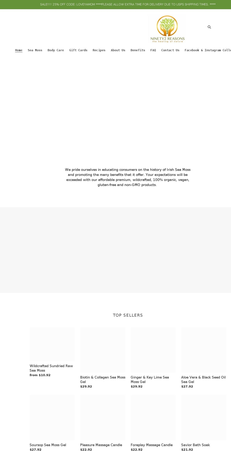 ninety2reasons.com shopify website screenshot