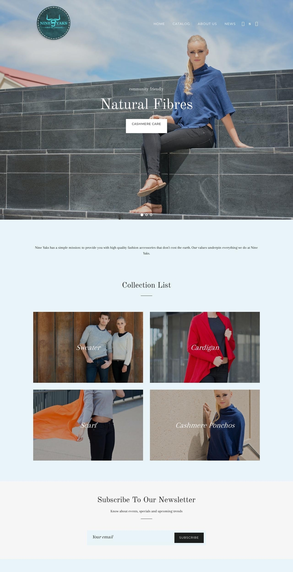 nineyaks.com.au shopify website screenshot