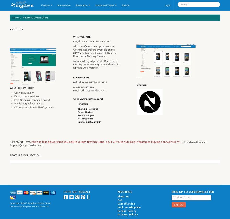 ningthou.com shopify website screenshot