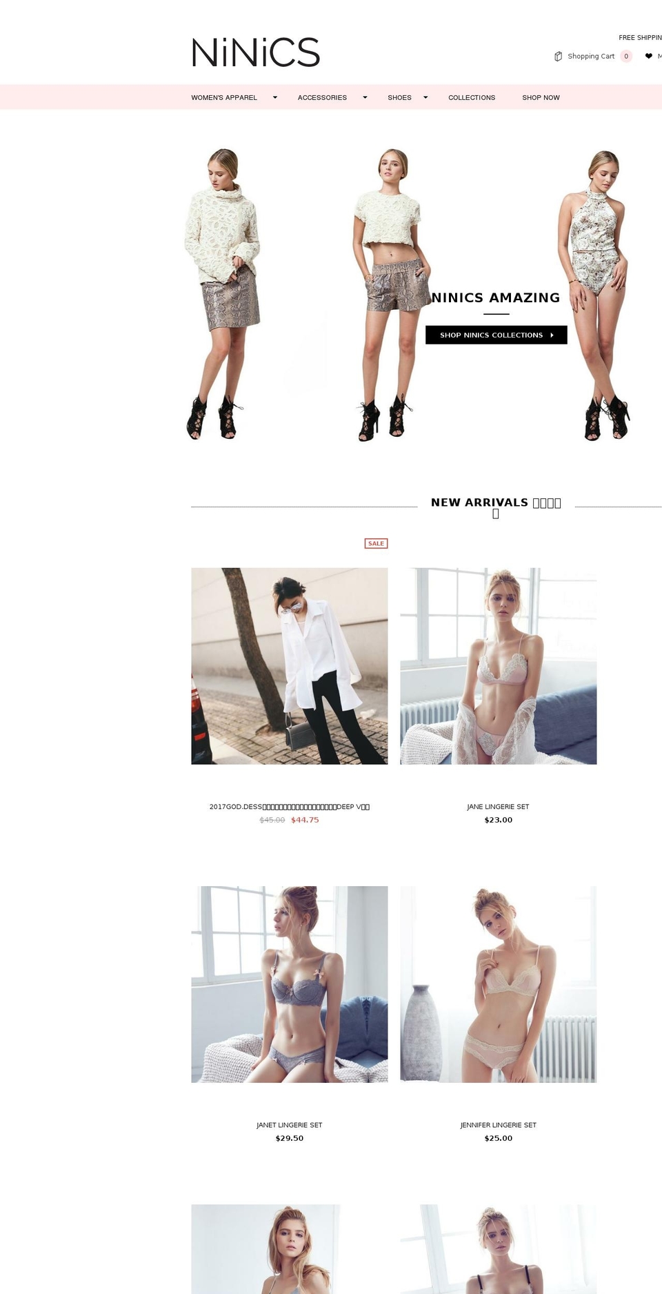 ninics.com shopify website screenshot
