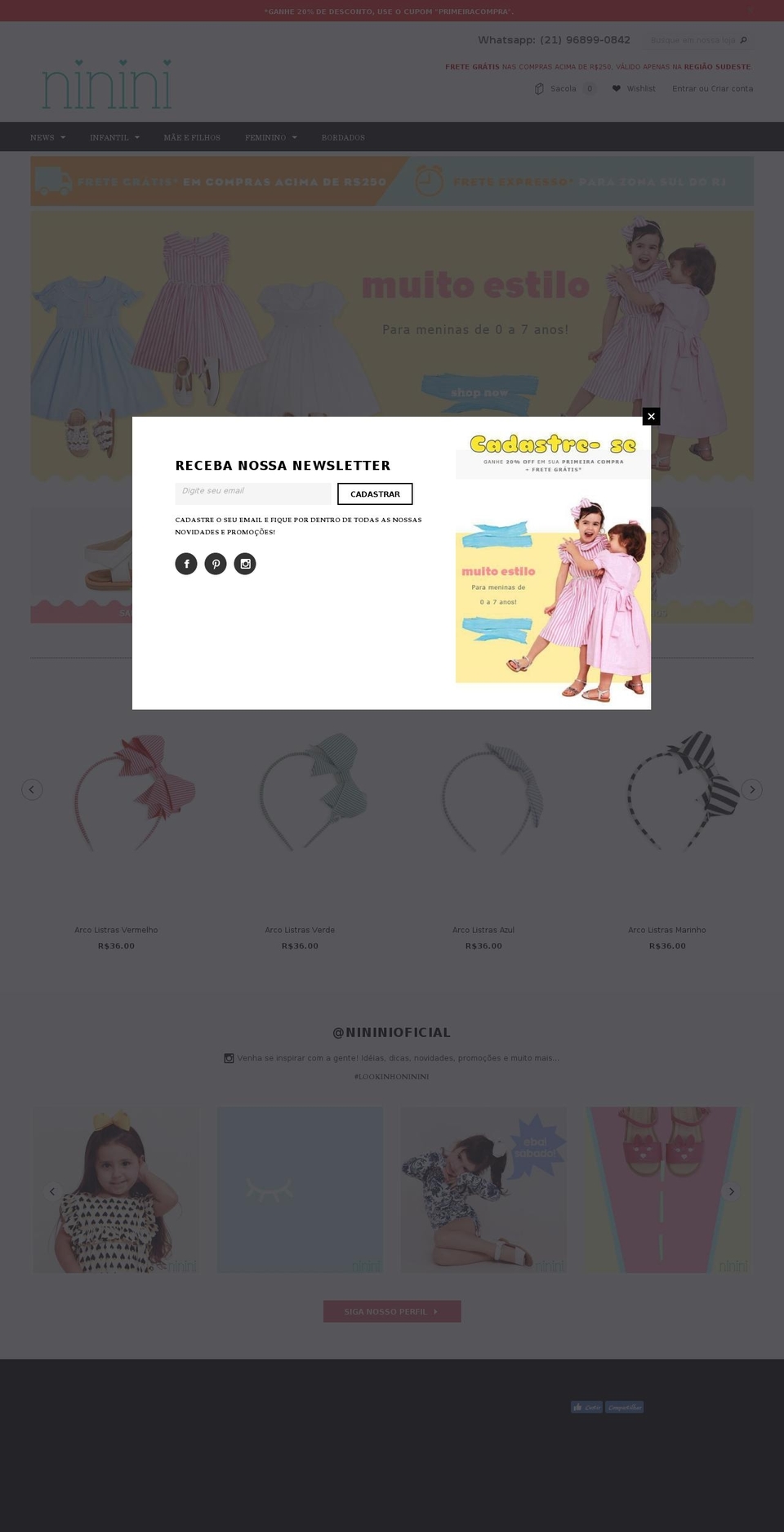 ninini.com.br shopify website screenshot