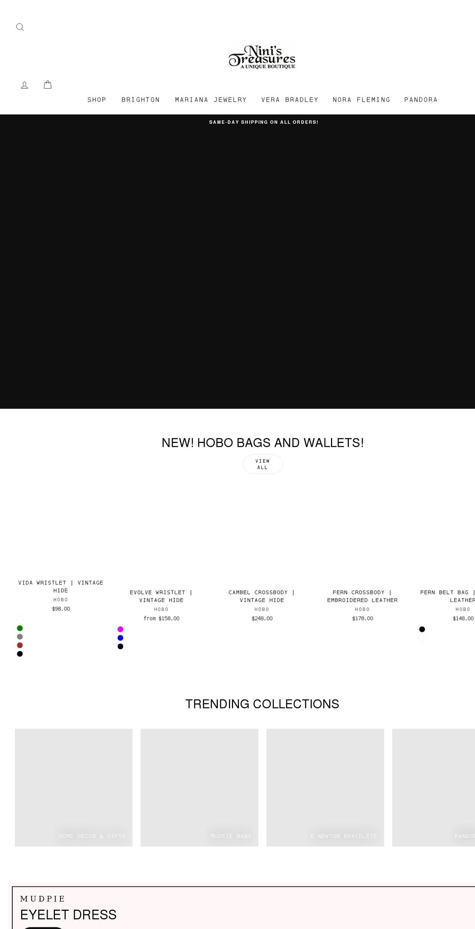 ninistreasures.com shopify website screenshot