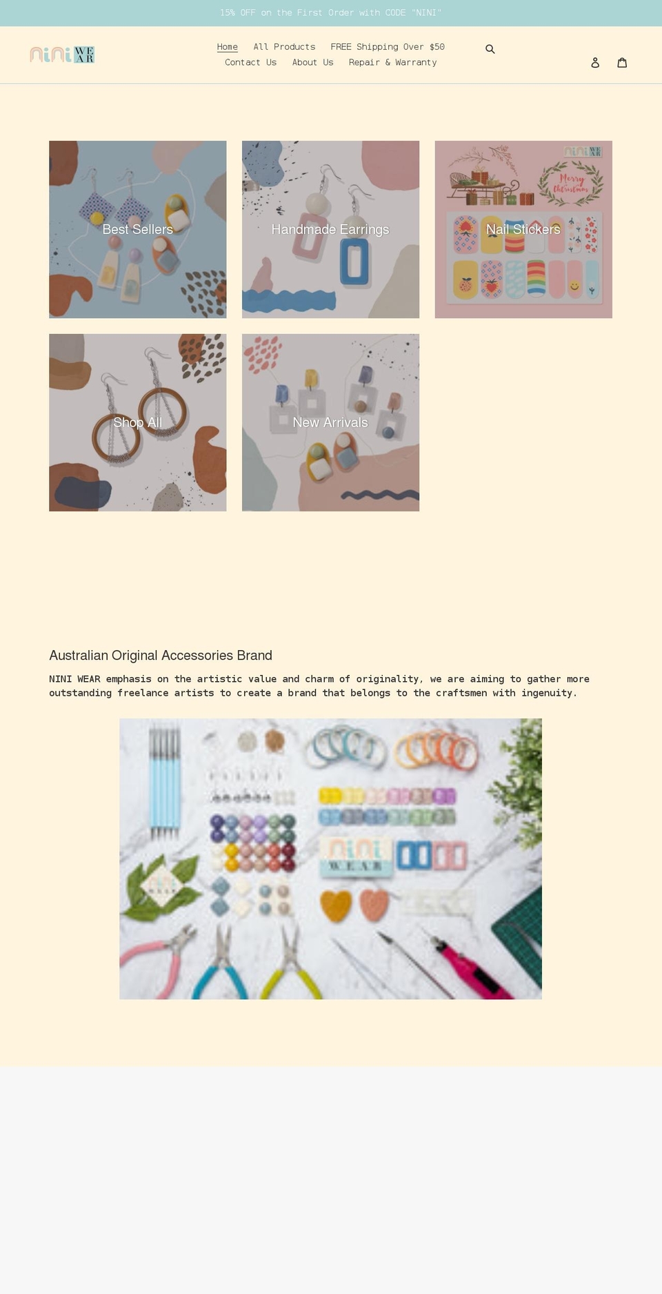 niniwear.com shopify website screenshot