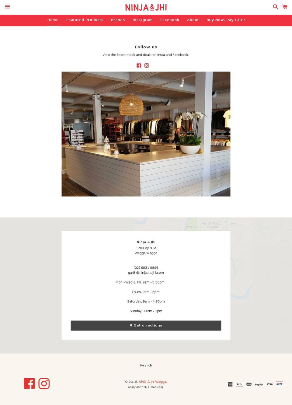 ninjaandjhi.com.au shopify website screenshot