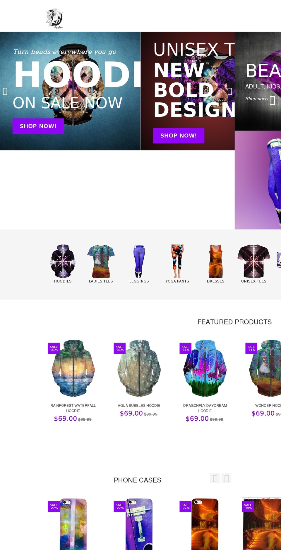 ninjaartwear.com shopify website screenshot