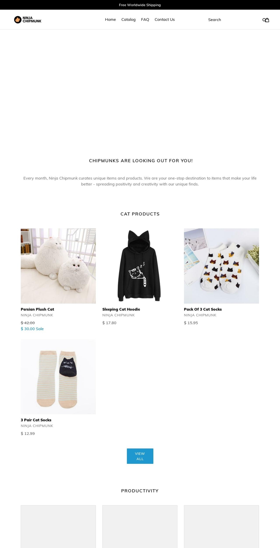 ninjachipmunk.com — Shopify storefront screenshot