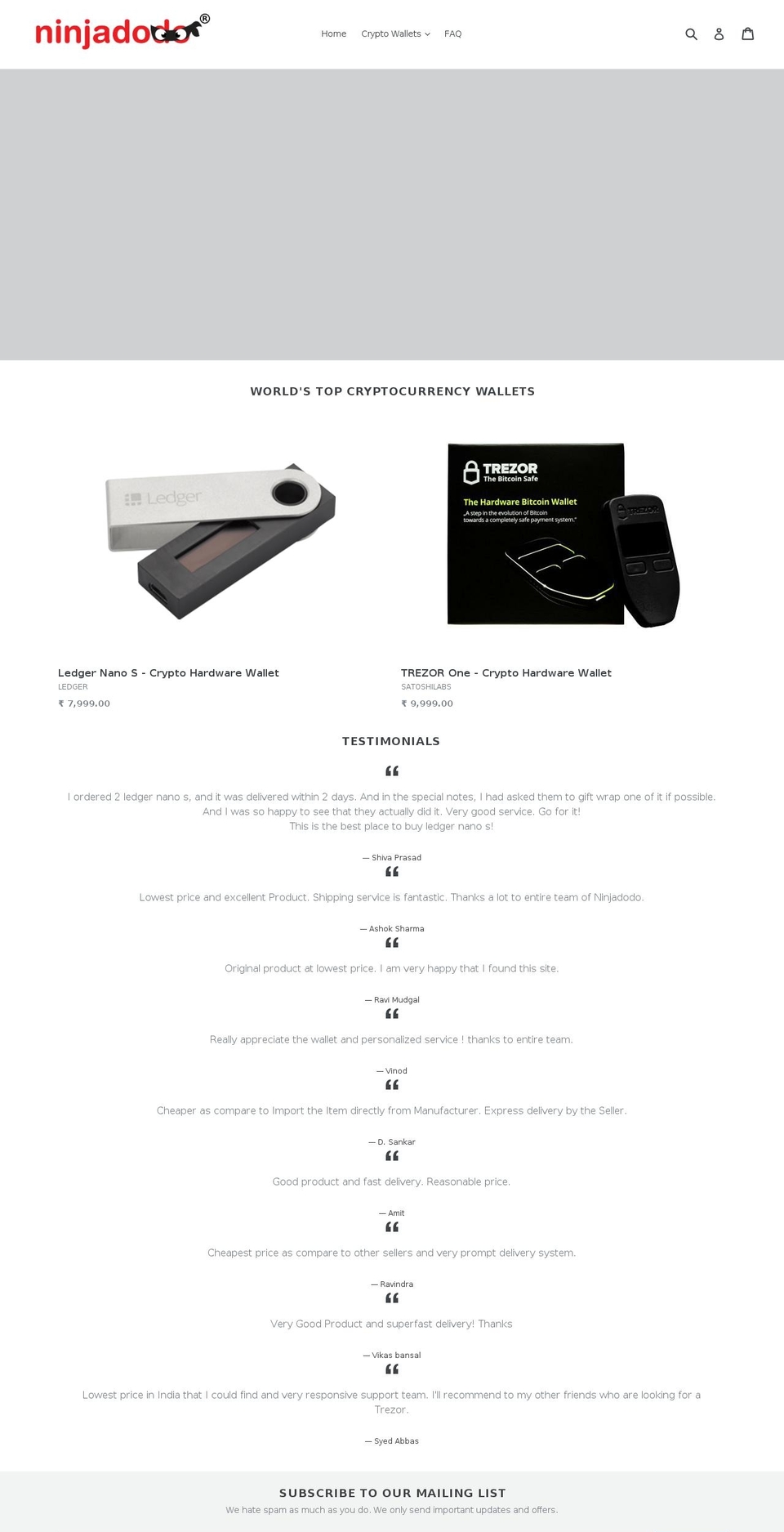 ninjadodo.com shopify website screenshot
