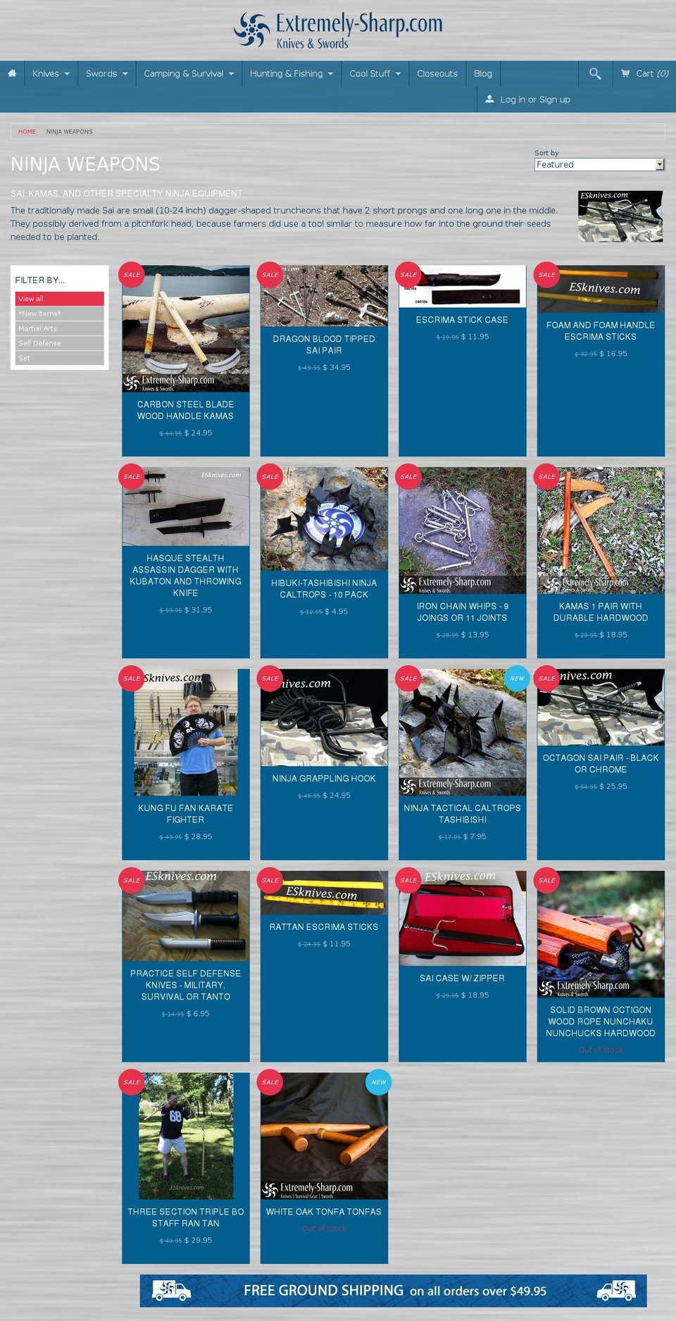 ninjaequipment.net shopify website screenshot