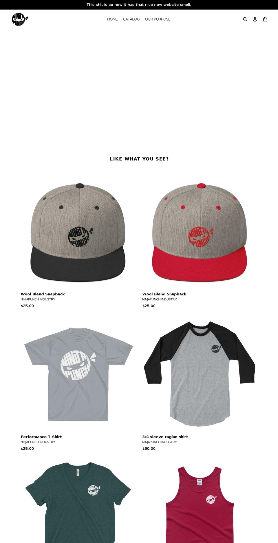 ninjapunchindustry.com — Shopify storefront screenshot