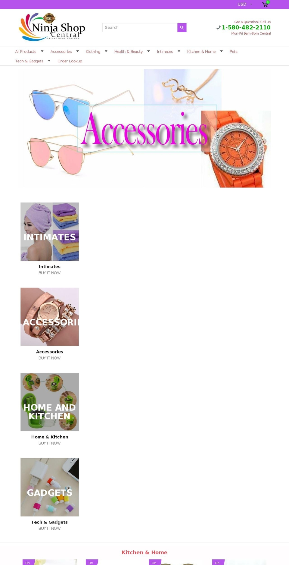 ninjashopcentral.com — Shopify storefront screenshot