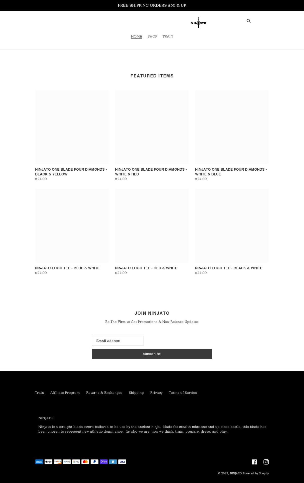 ninjato.com shopify website screenshot
