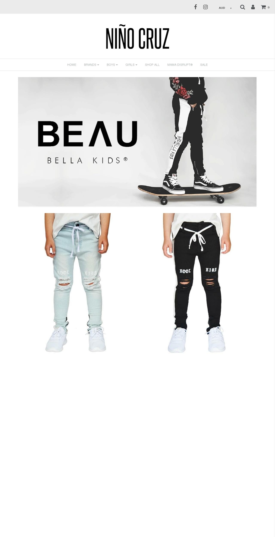 ninocruz.com — Shopify storefront screenshot