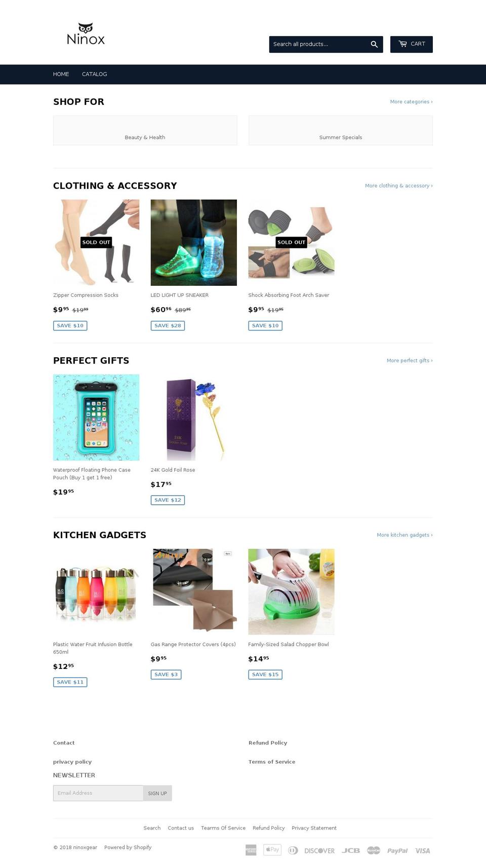 ninoxgear.com — Shopify storefront screenshot