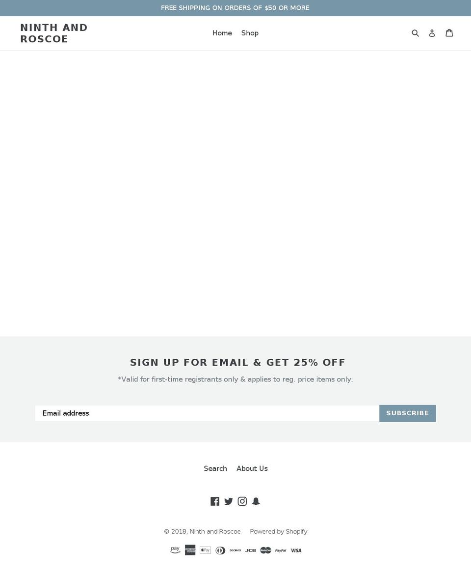 ninthandroscoe.com — Shopify storefront screenshot