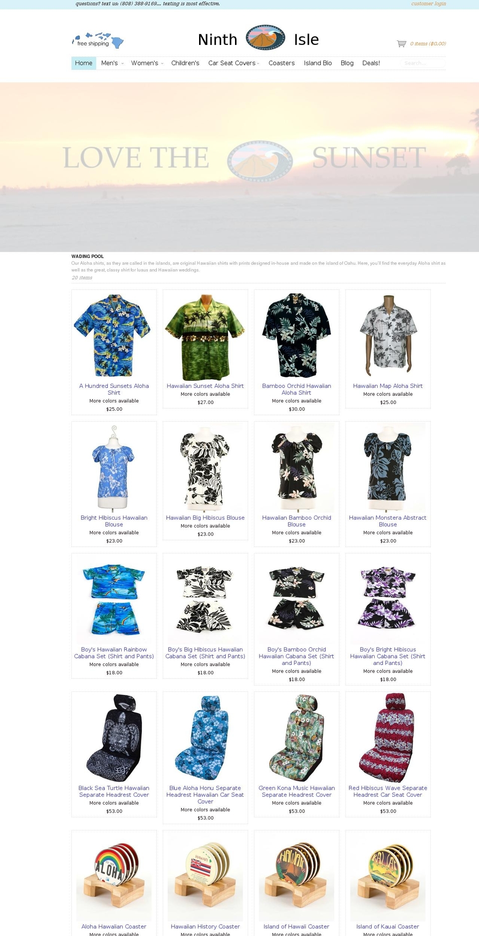 Masonry Shopify theme site example ninthisle.com