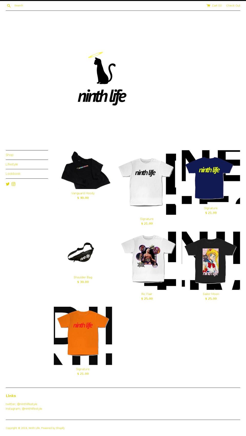 ninthlifestyle.com — Shopify storefront screenshot