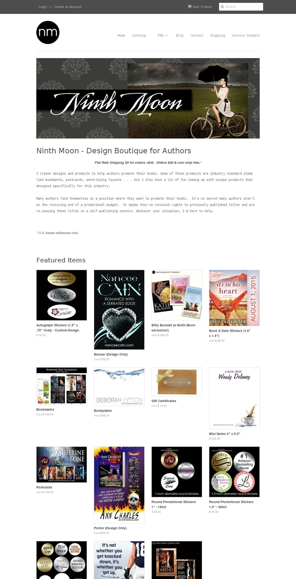 ninthmoon.com shopify website screenshot