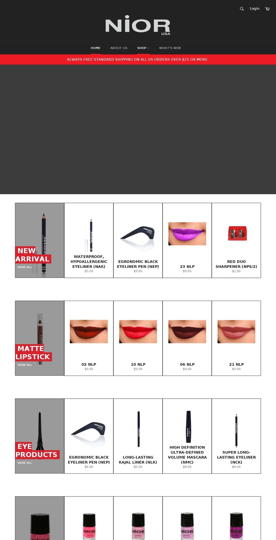 niorcosmetics.com — Shopify storefront screenshot