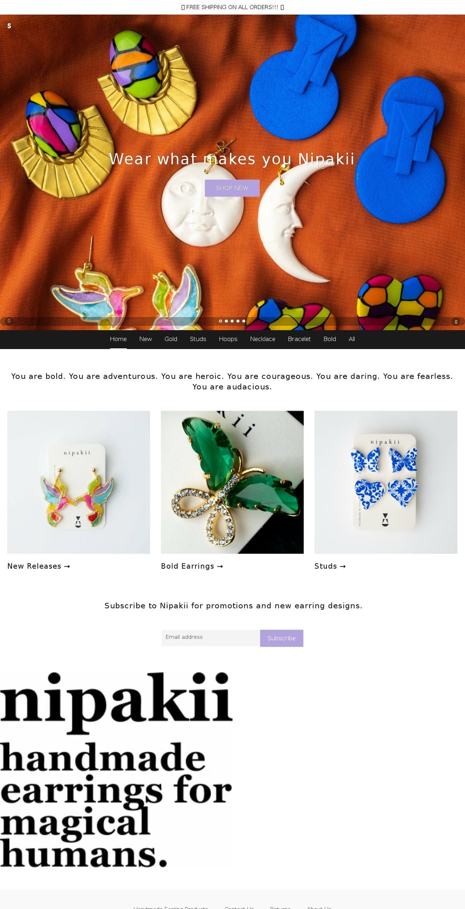 nipakii.com shopify website screenshot