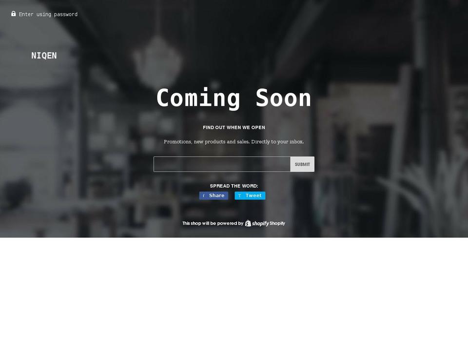 niqen.com shopify website screenshot