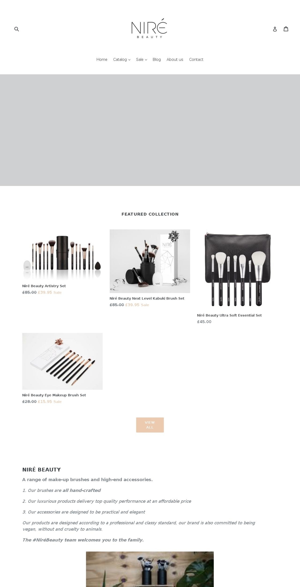 nirebeauty.com shopify website screenshot