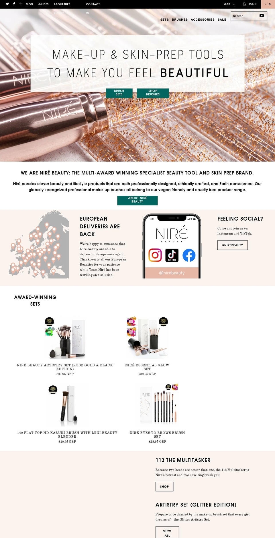 nirebeauty.fr shopify website screenshot