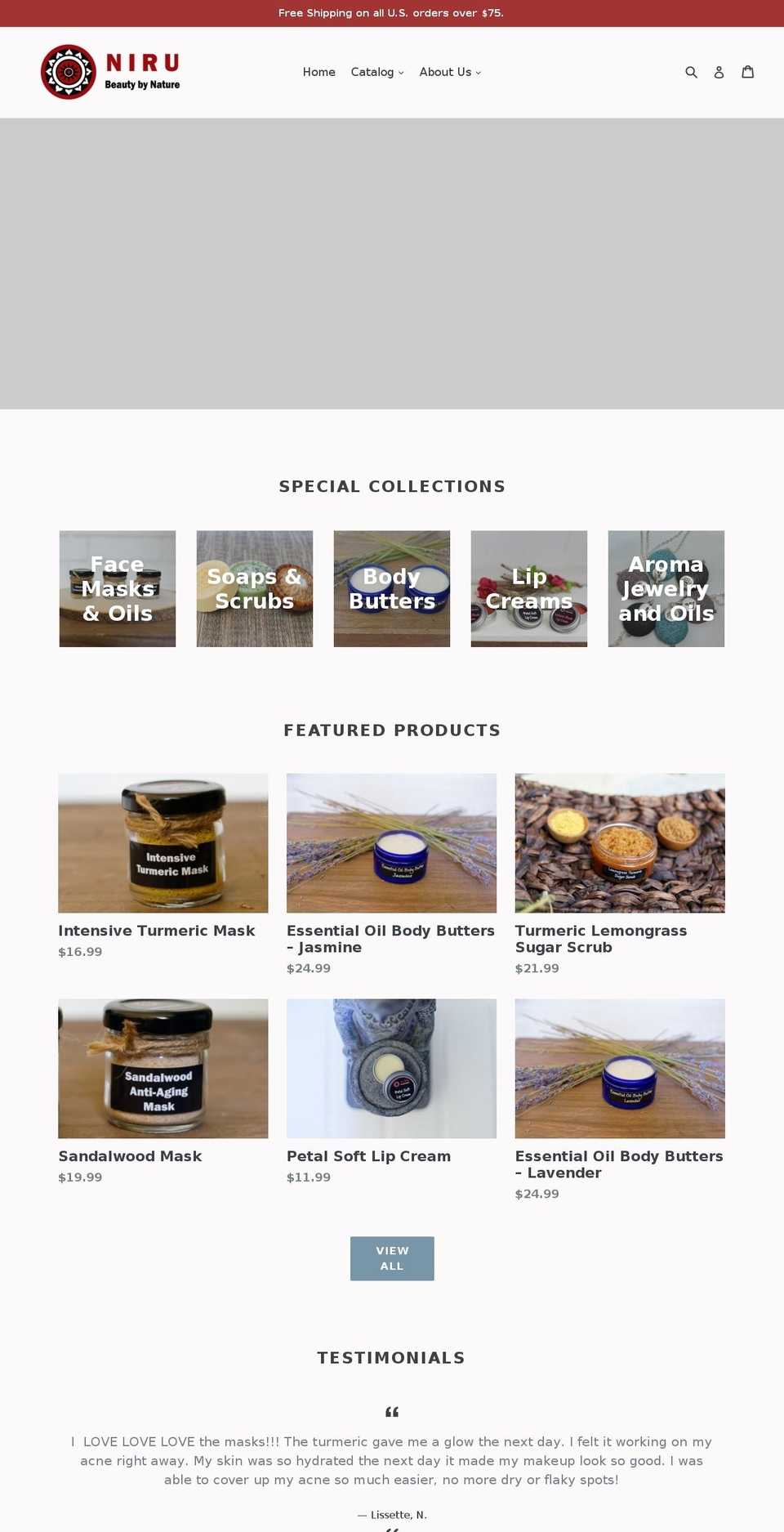 nirubeauty.com — Shopify storefront screenshot