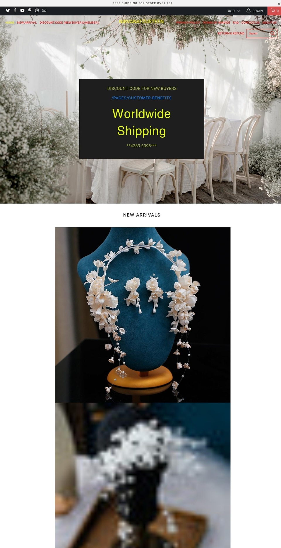 nirvana14.com — Shopify storefront screenshot