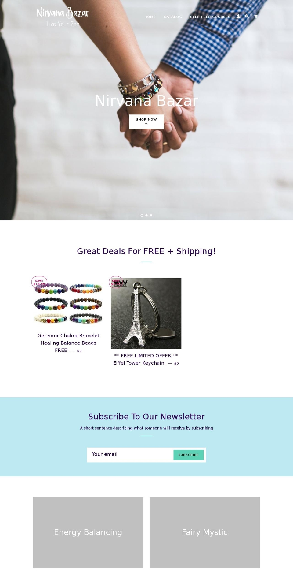 nirvanabazar.com — Shopify storefront screenshot