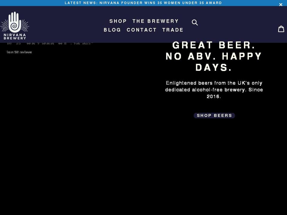 nirvanabrewery.com shopify website screenshot