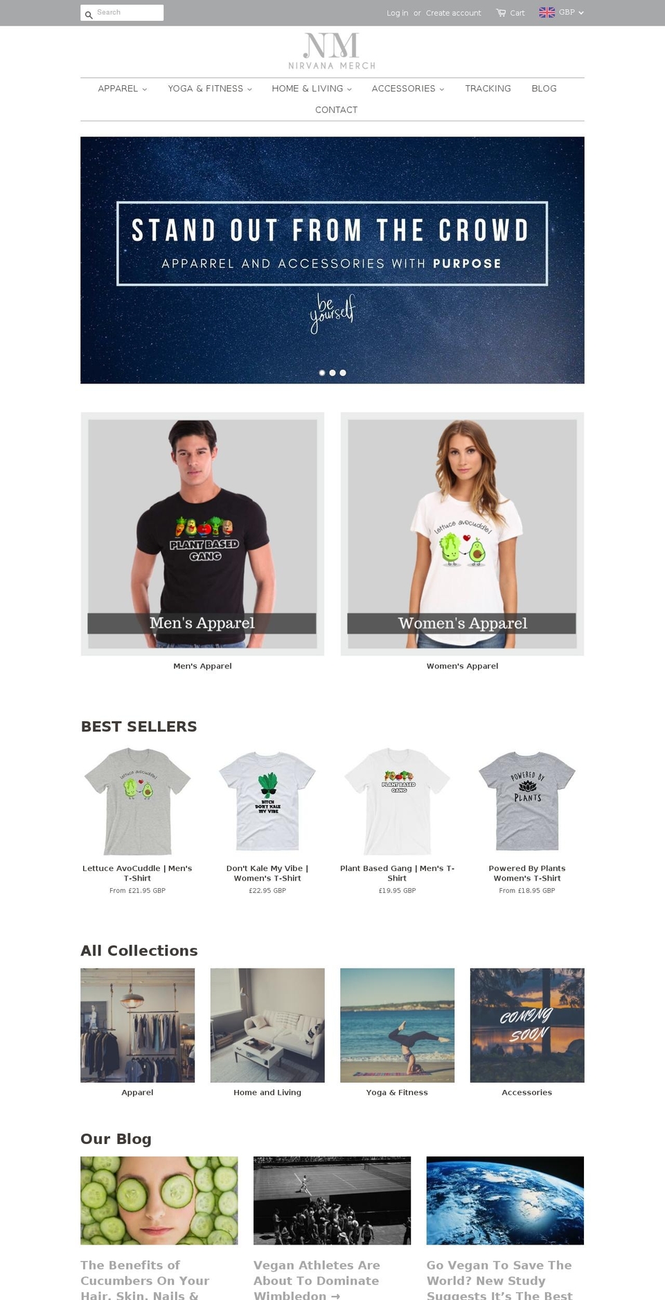 nirvanamerch.com — Shopify storefront screenshot