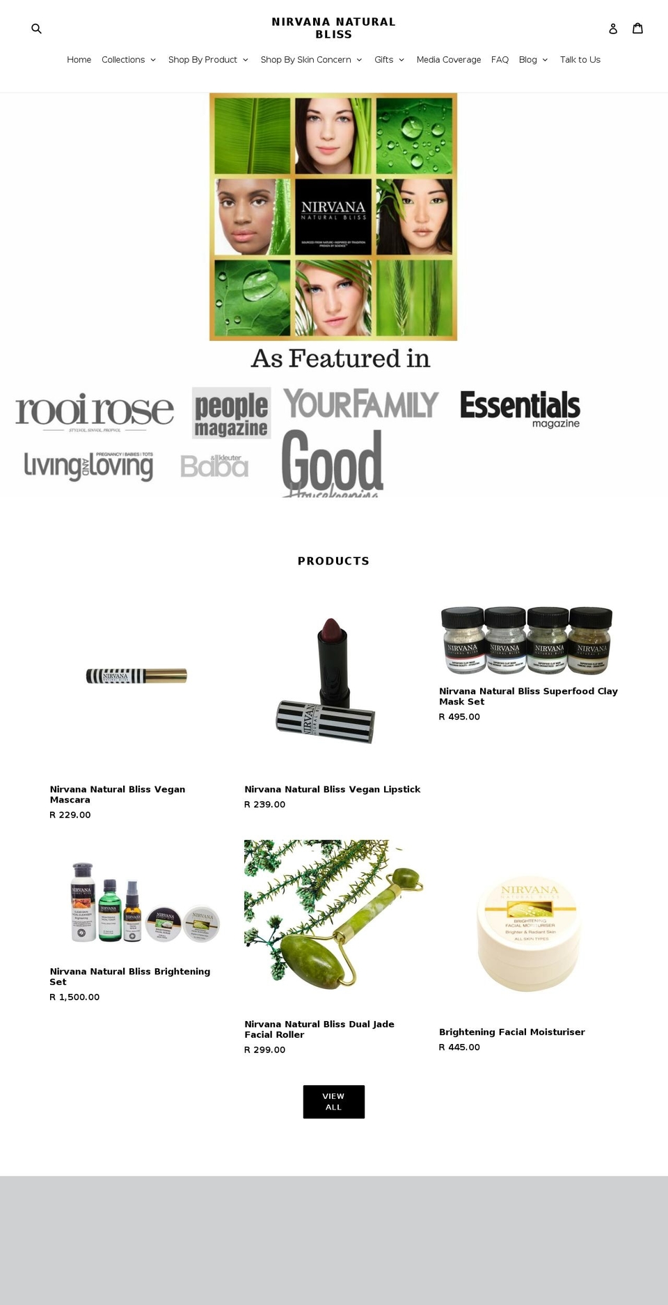 nirvananaturalbliss.com — Shopify storefront screenshot