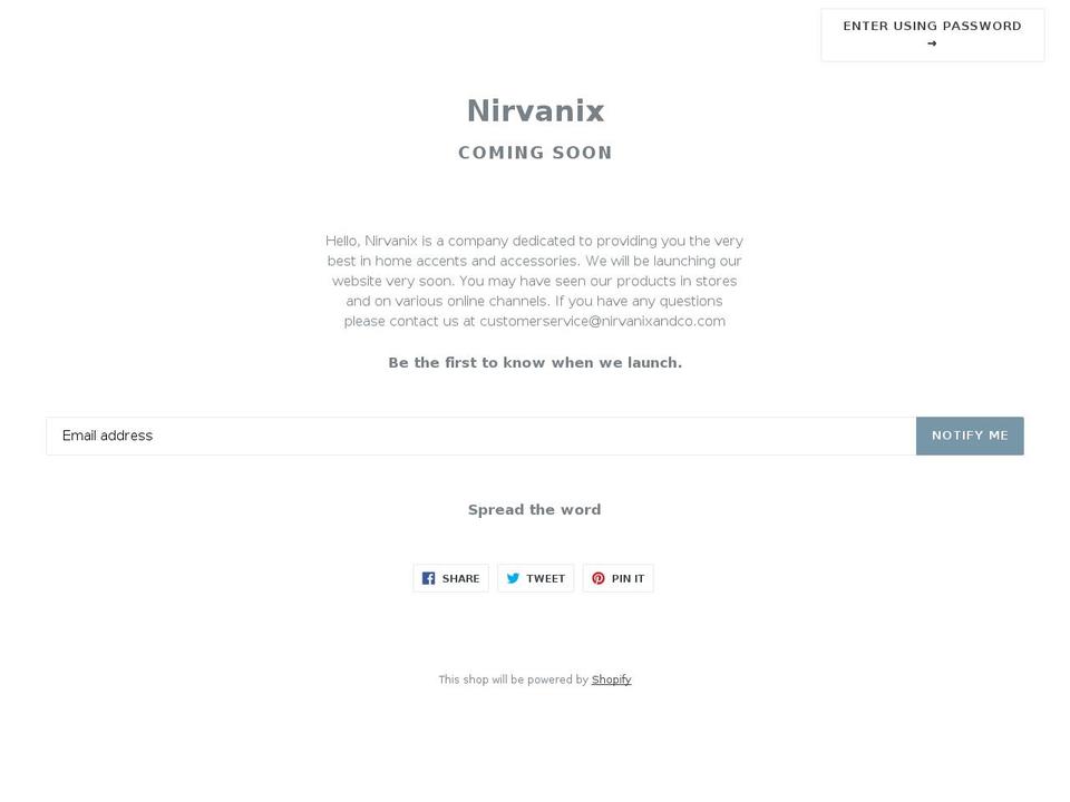 nirvanixandco.com shopify website screenshot