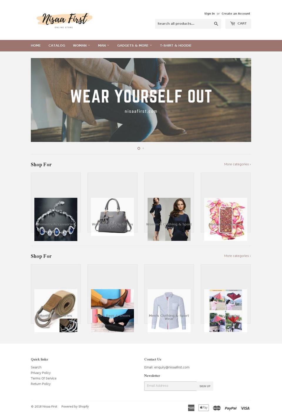 Shopify Velocity Shopify theme site example nisaafirst.com