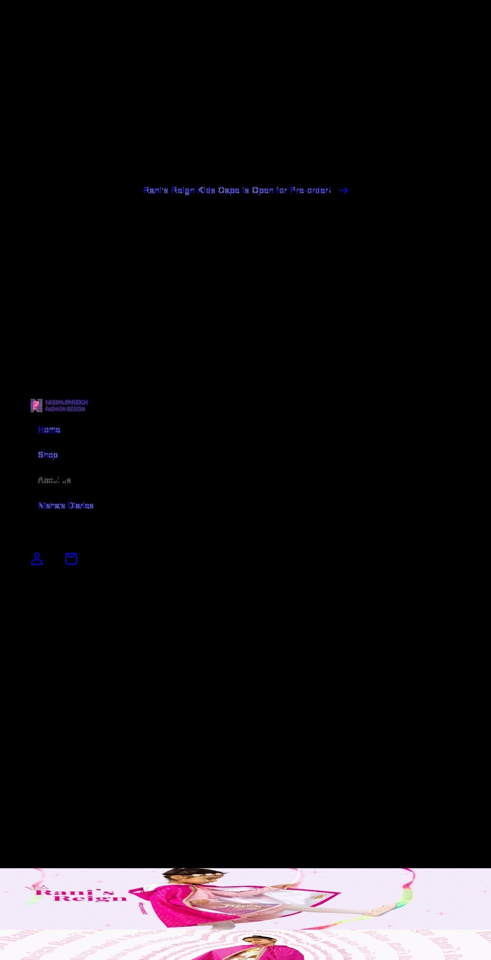 nishaparekh.com shopify website screenshot