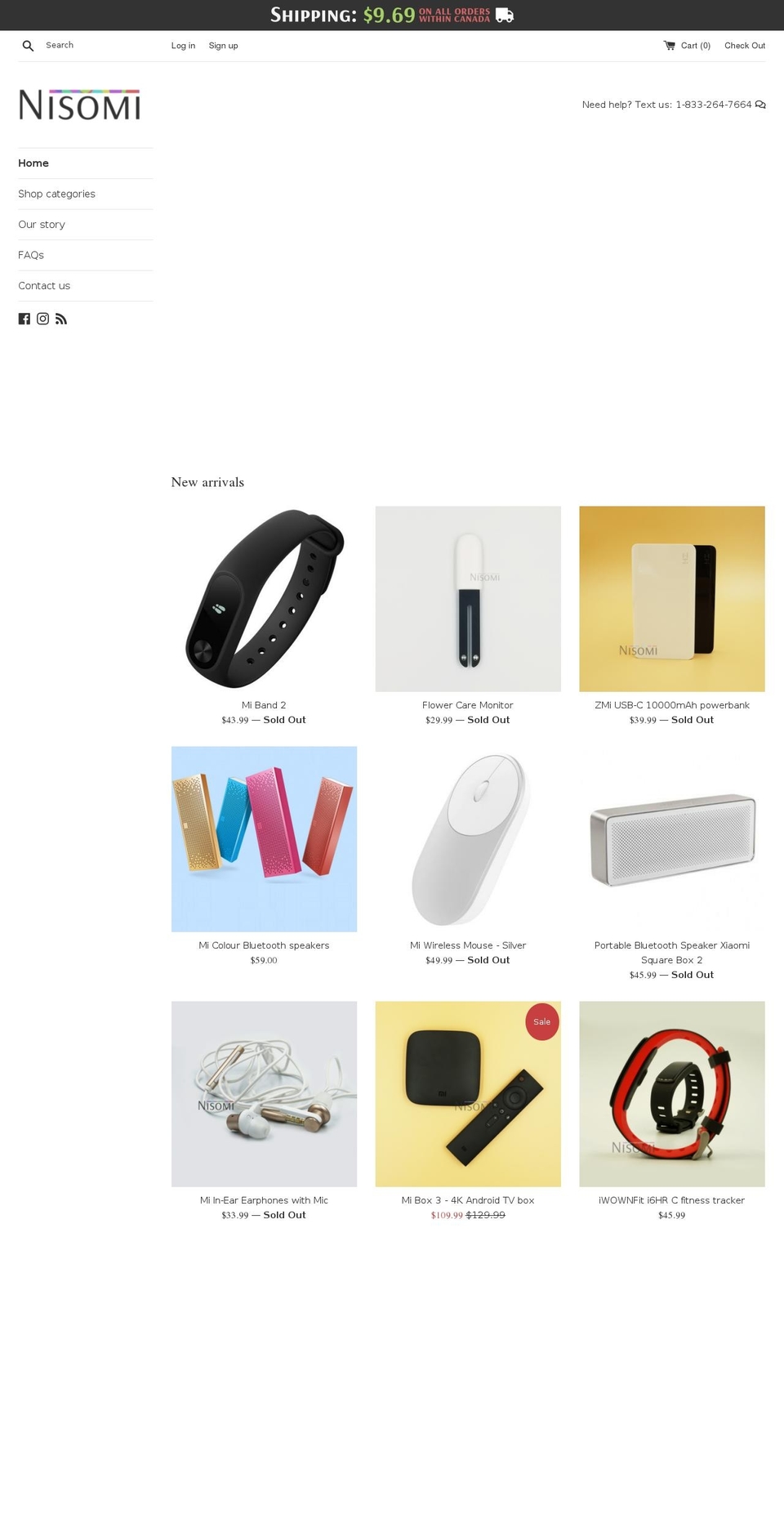 nisomi.com — Shopify storefront screenshot